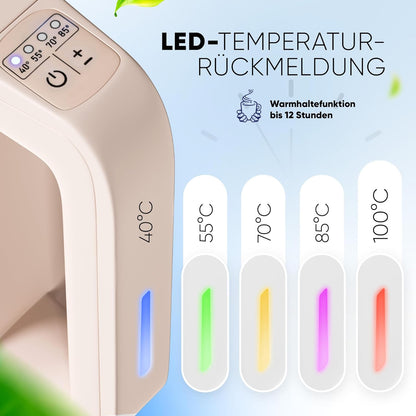 Wasserkocher mit Warmhaltefunktion und Temperatureinstellung, Beige