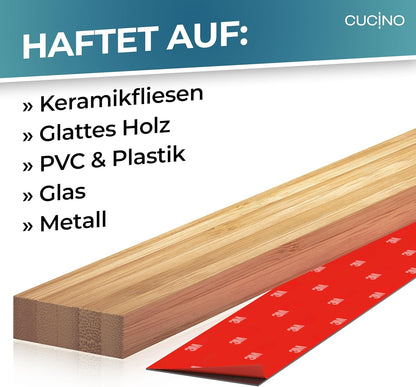 Selbstklebende Magnetleiste, Bambus Modern