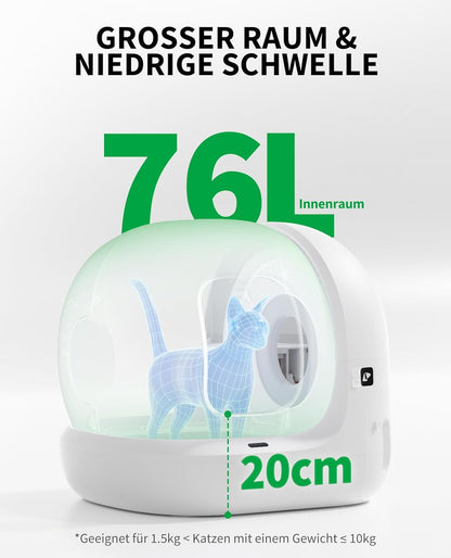 Pura Max 2 selbstreinigende Katzentoilette mit App-Steuerung, T4-2 Inklusive Deodorant-Spray