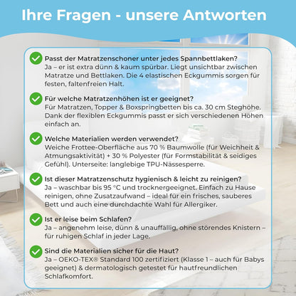 Matratzenschoner wasserdicht 120x200 cm, 120x200 cm 4x Eckgummifixierung