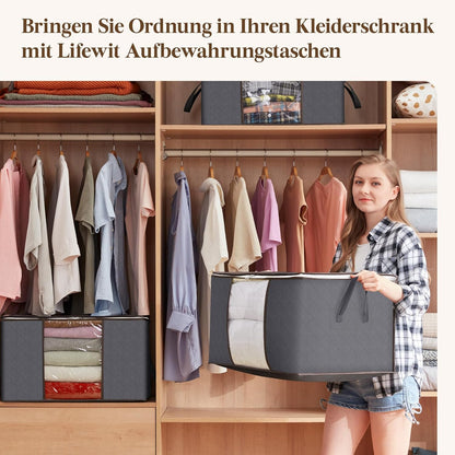 6-teiliges Aufbewahrungstaschen-Set für Kleidung, 6 60L