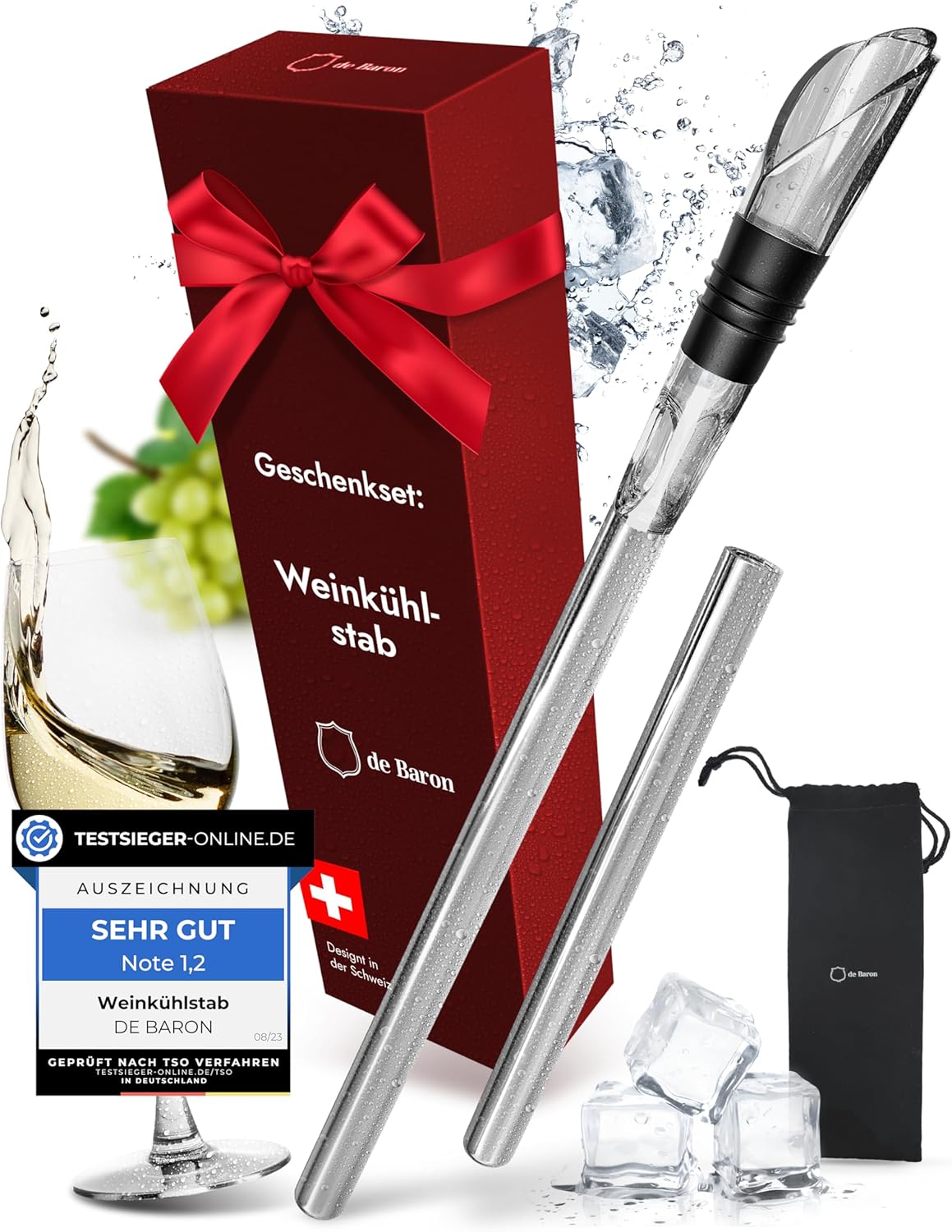 Premium Weinkühlstab mit Ausgiesser, SPT Technologie