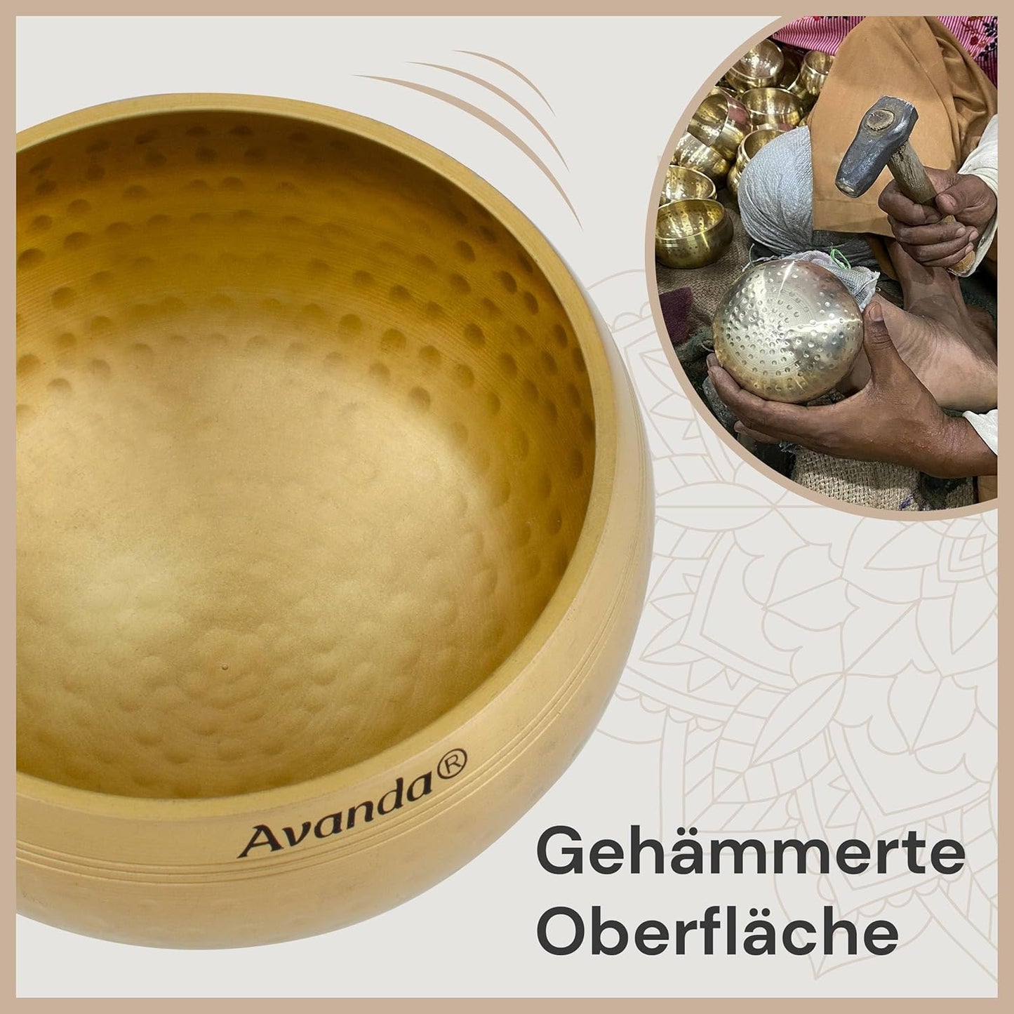 Klangschale-Set, 10 cm Blau