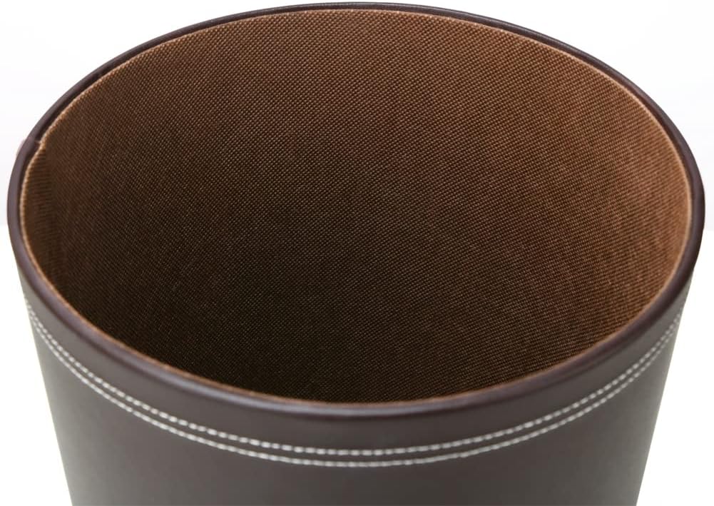 Klassischer Leder-Papierkorb, Braun