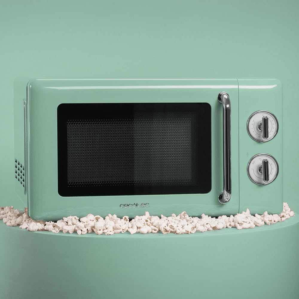 Retro Mikrowelle 20L mit Auftaufunktion, Mechanisch | Allein Serie 30 Grün