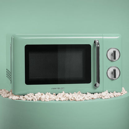 Retro Mikrowelle 20L mit Auftaufunktion, Mechanisch | Allein Serie 30 Grün