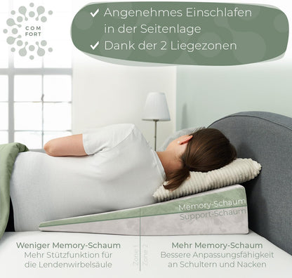 Keilkissen für Bett und Couch, Weiß 65 cm