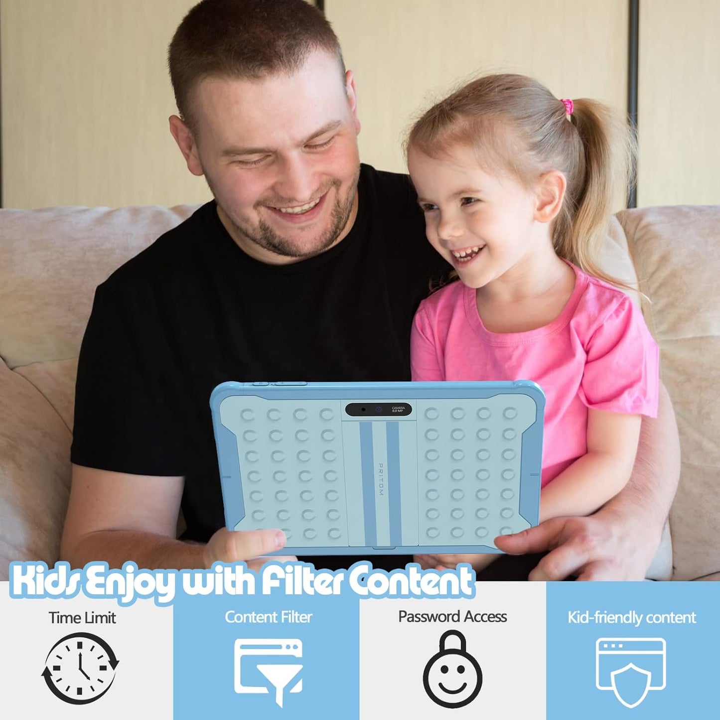Tablet mit Kindersicherung, Blau