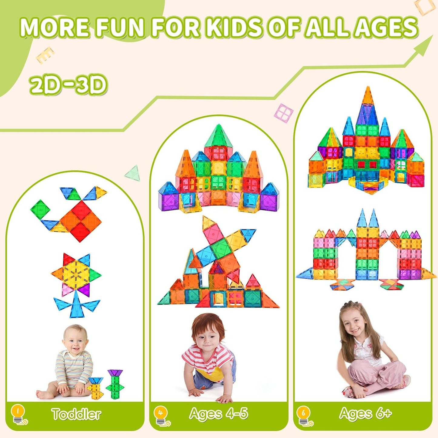 Magnetische Bausteine Starterset (64 Teile, inkl. Auto), 64pcs