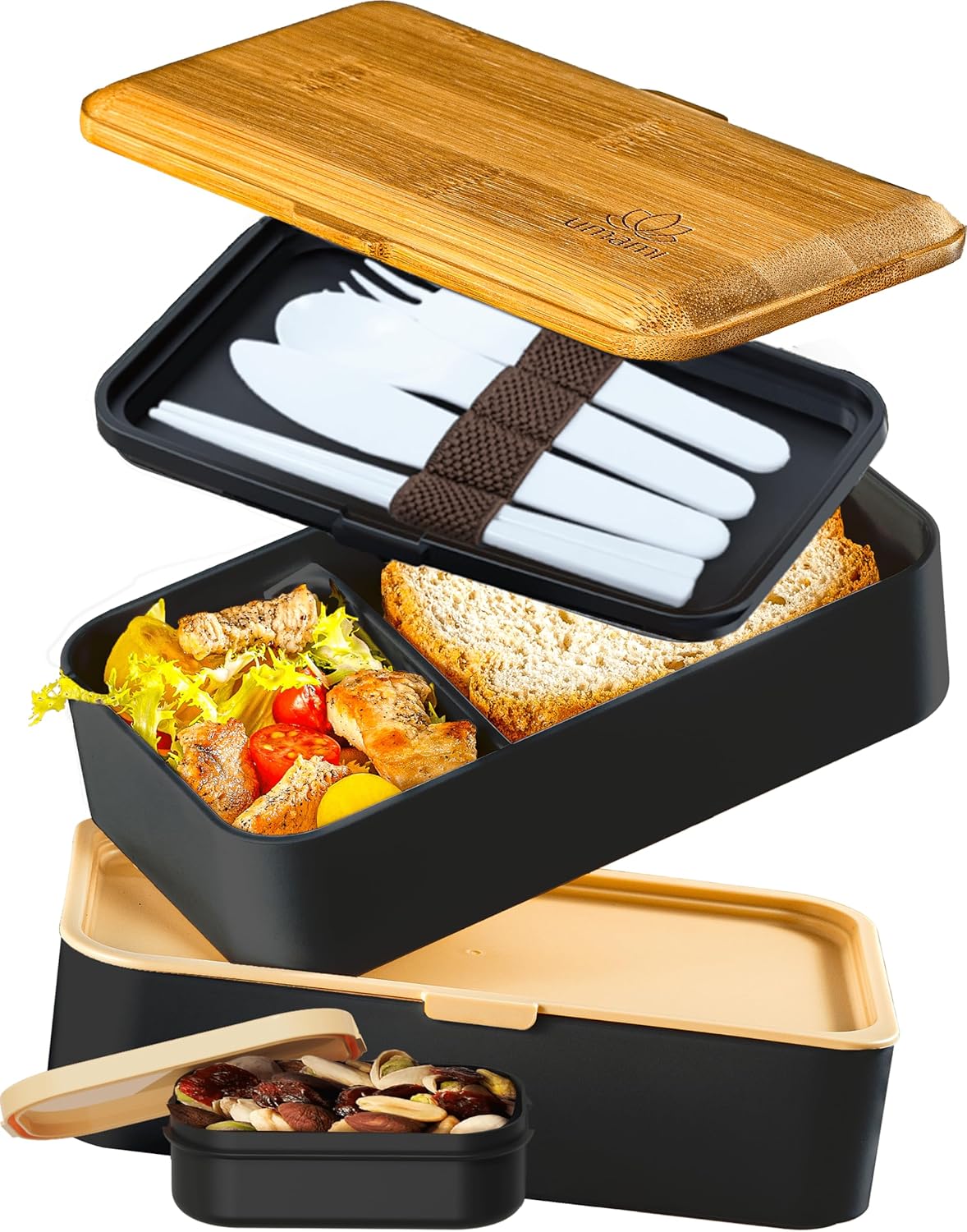 Bento Box, Schwarz & Tan, L - 1200 ml