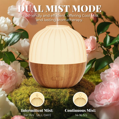 Aroma Diffuser Ultraschall mit Abschaltautomatik, Weiß Holzmaserung 300ml