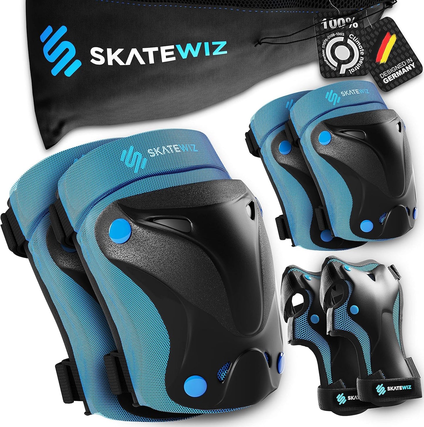 Kinder Protektoren Set, ‎Blau - Neues Modell, S