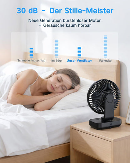 Oszillierender Tischventilator, Matt-schwarz