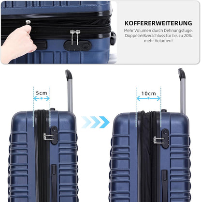 Erweiterbarer Hartschalenkoffer, Dunkelblau M