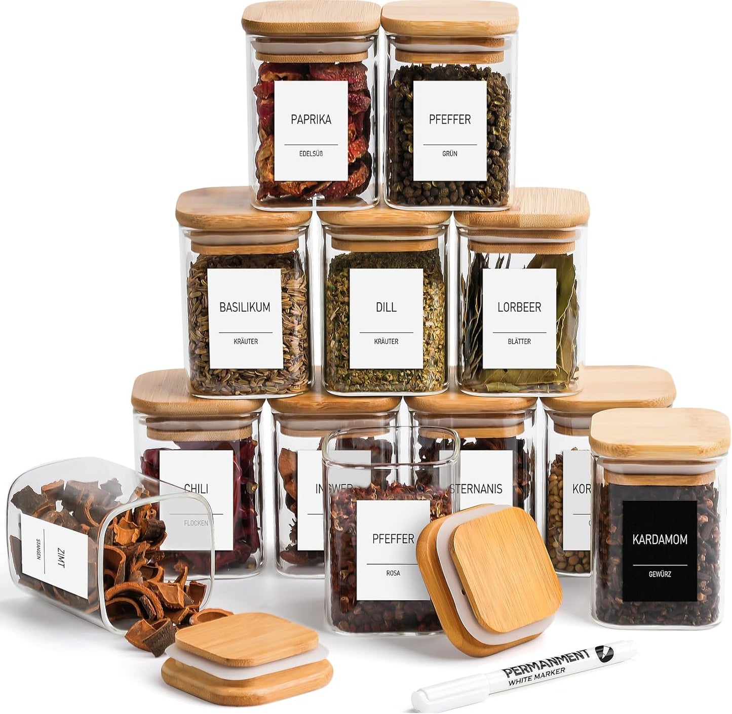 Gewürzgläser-Set, 12 x 180ml