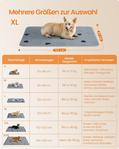 2er-Set Waschbare Welpen-Unterlage, XL (122 x 91 cm)