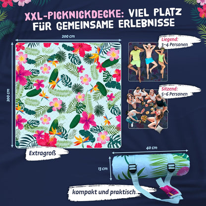 Picknick-Stranddecke, Tropical gerollt 13 x 40 cm (gerollt)