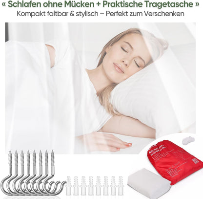 XXL Moskitonetz für Doppelbetten, 220x200x200cm (Keine seitlichen Öffnungen)
