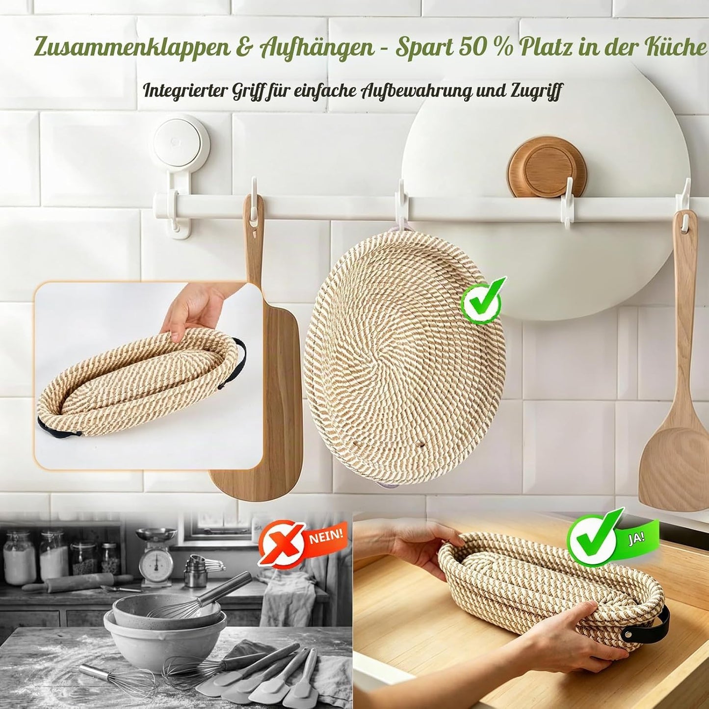 Sauerteig-Starter-Set mit Gärkörbchen und Zubehör, 21-baumwollseil Sauerteig Starter Set