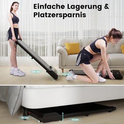Walking Pad mit App-Steuerung und KI-Begleitung, 80cm / Gold