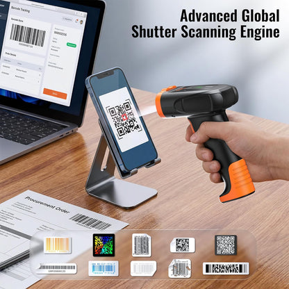 Kabelloser Barcode-Scanner D5300 für 1D, 2D und QR, Orange
