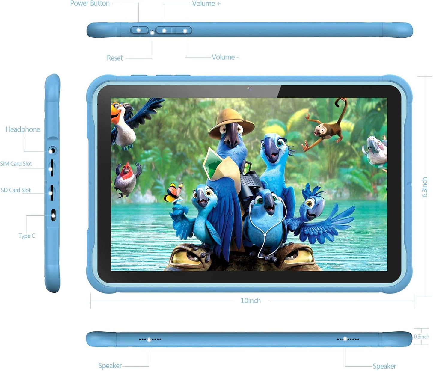 Tablet mit Kindersicherung, Blau