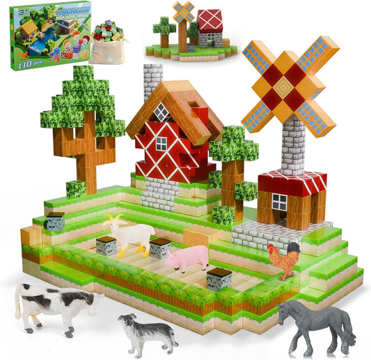 110-teilige Magnetblöcke Minen-Set, 110 Bauernhaus