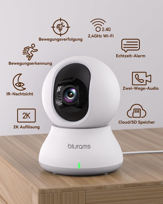 Haustierkamera 2K mit 360° Schwenkfunktion (2 Stück), 2K-2PCS