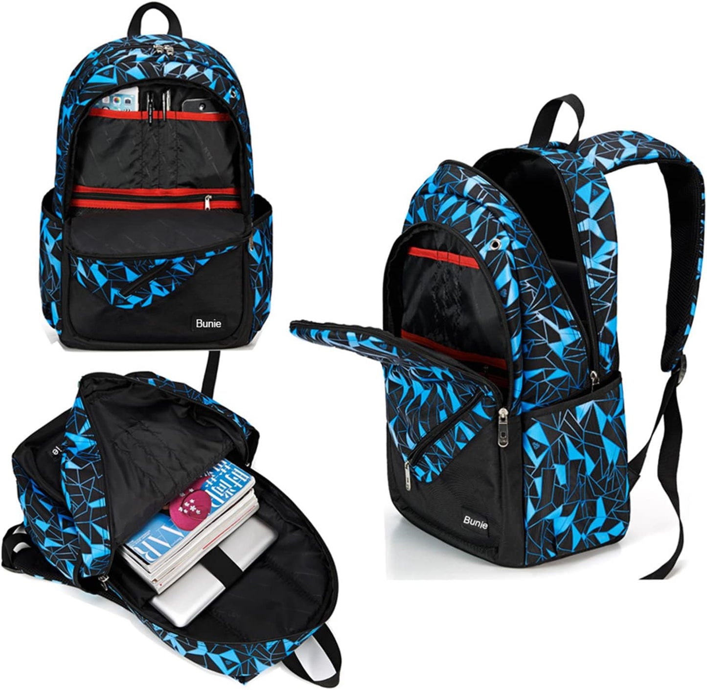 3-teiliges Schulrucksack-Set, Blau L