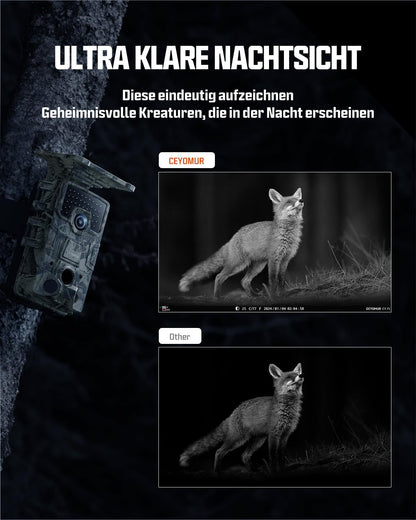 CY75 Solar Wildkamera 4K mit Bewegungsmelder und Nachtsicht, Tarnung