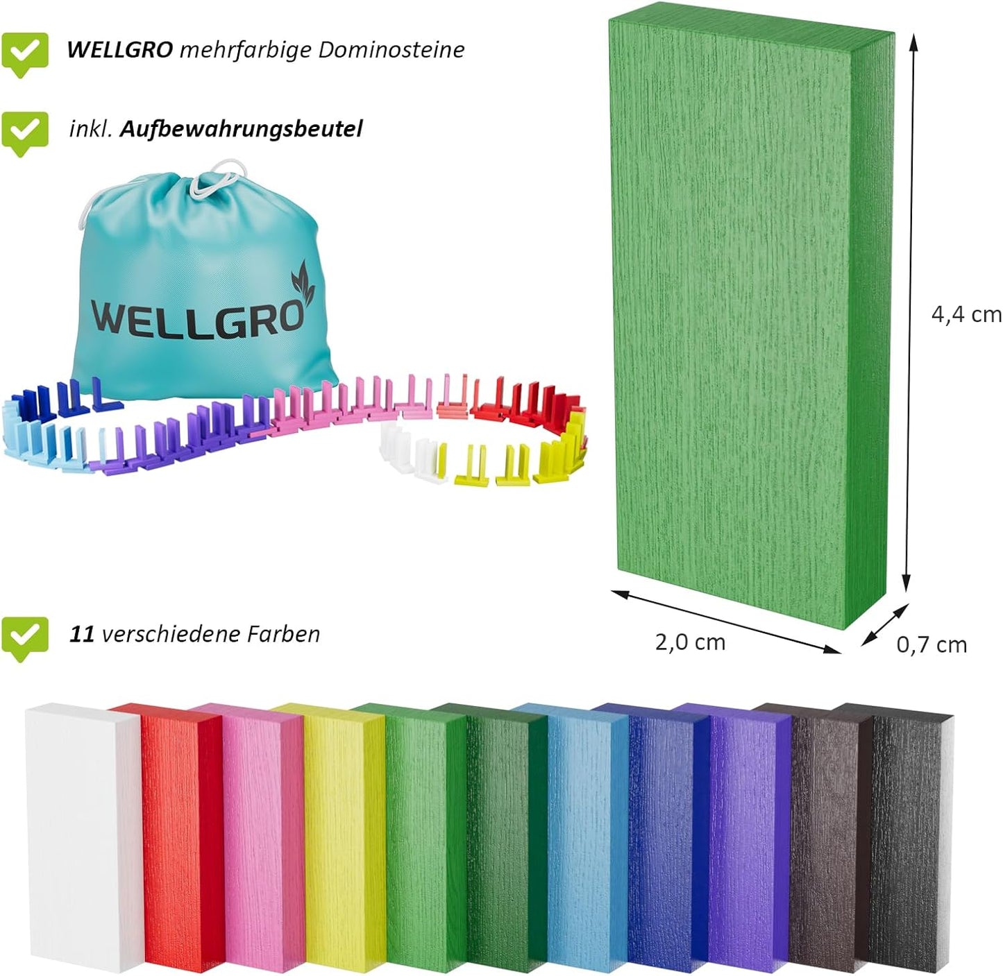 Domino Holzbausteine-Set (300 Stück), 300 St&#xFC;ck