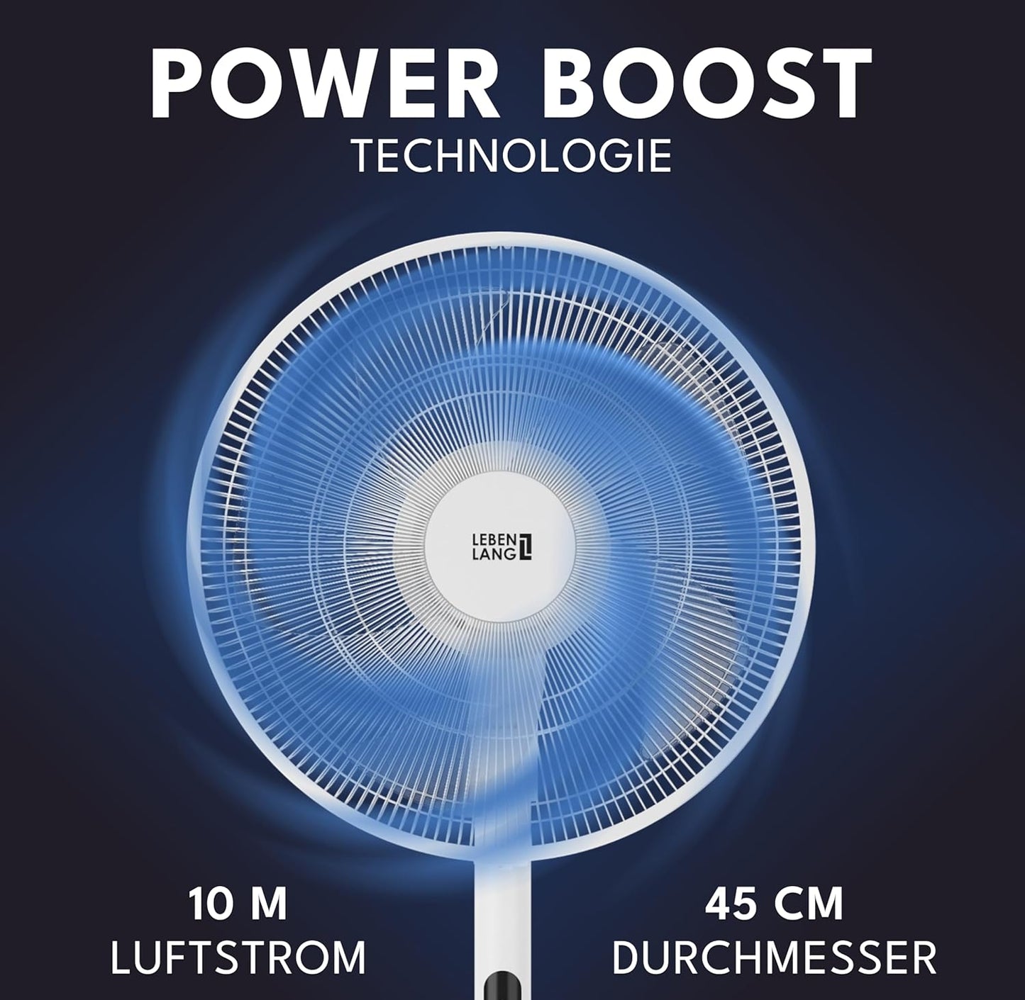 Standventilator mit Fernbedienung & Timer, Weiss I 60w I Led-display