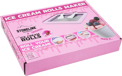 Ice Cream Rolls Maker mit Edelstahlplatte, Rosa