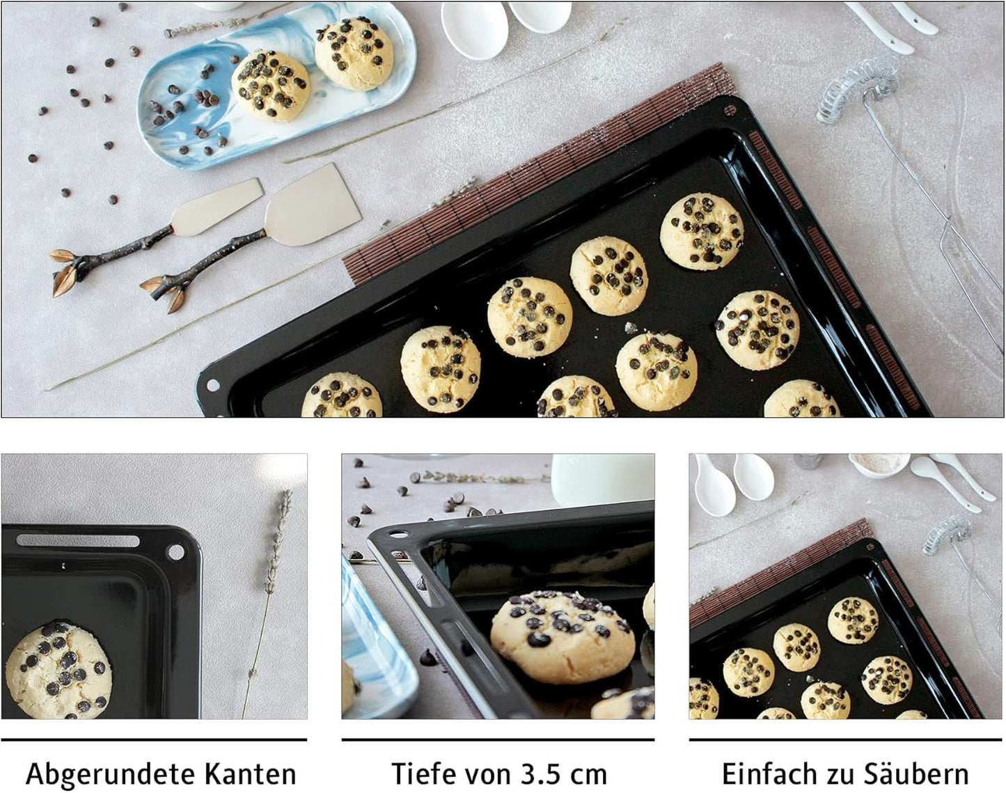 Backblech & Gitter Set für Whirlpool, Ignis, Bauknecht, Indesit, Algor, Neckermann und Lloyds, 445x35 mit gitter set