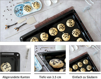 Backblech & Gitter Set für Whirlpool, Ignis, Bauknecht, Indesit, Algor, Neckermann und Lloyds, 445x35 mit gitter set