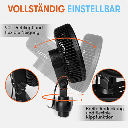Oszillierender Clip-Ventilator für Growboxen (10 Stufen), 1 Stück