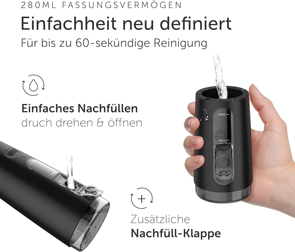 Munddusche Pro, Ultimate Black 1er Pack