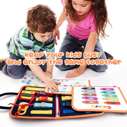 Busy Board für Kleinkinder für Auto- und Flugreisen, Dunkelblau