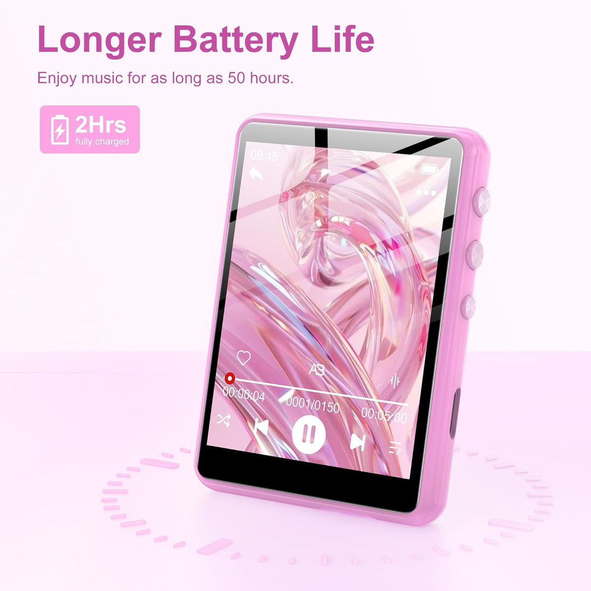 MP3-Player mit Bluetooth 5.3 & HiFi-Klang, Rosa
