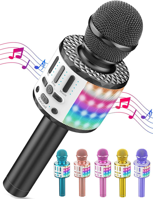 Karaoke-Mikrofon mit Bluetooth-Lautsprecher, Schwarz