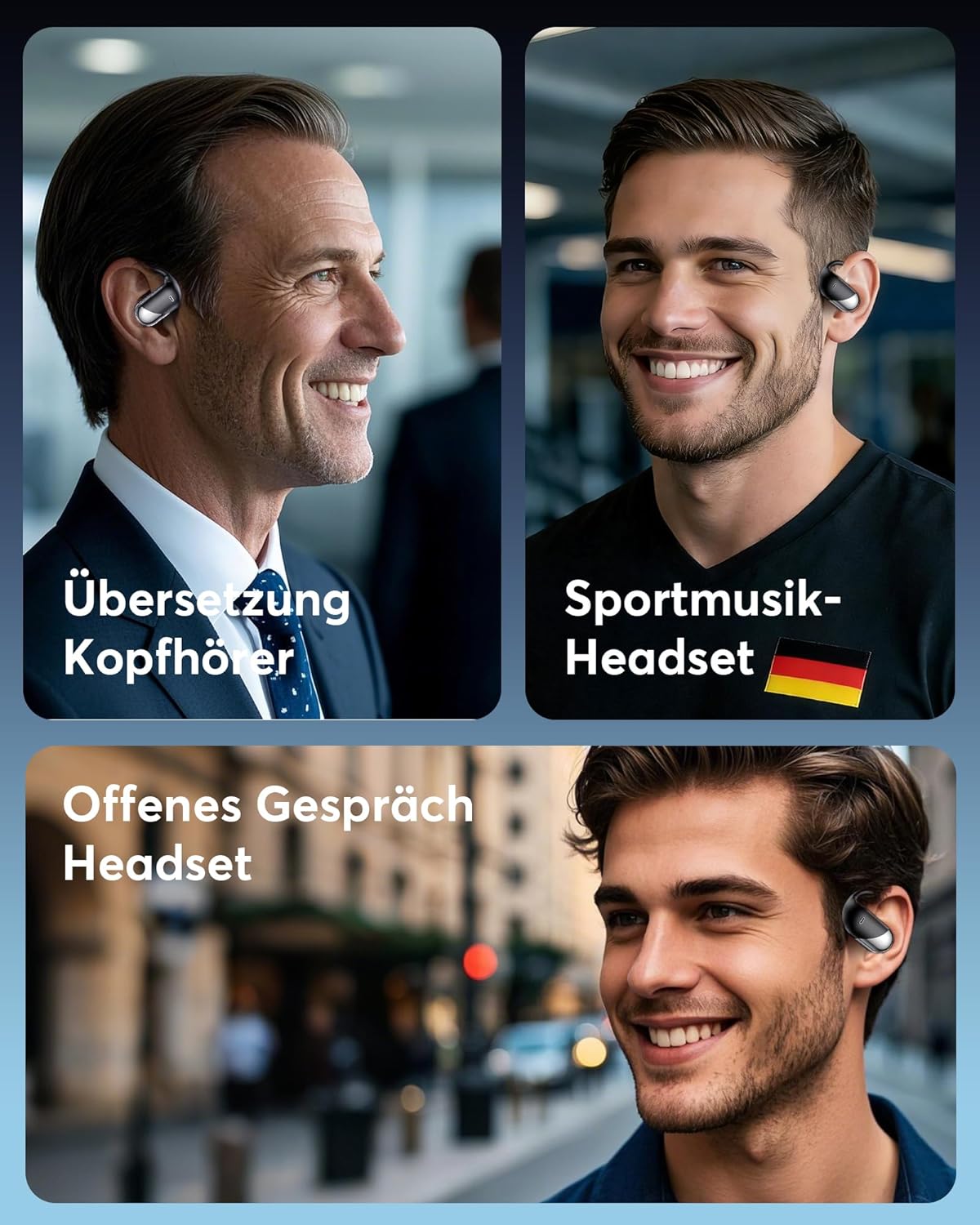 KI Übersetzer Kopfhörer, Klassisches Schwarz