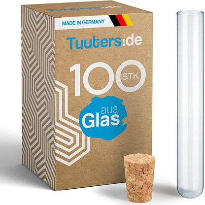 Reagenzgläser mit Korken (100 Stück), 160 x Ø18 mm
