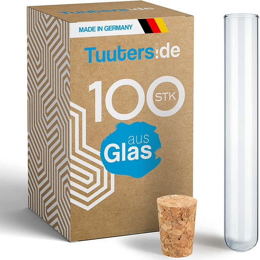 Reagenzgläser mit Korken (100 Stück), 160 x Ø18 mm
