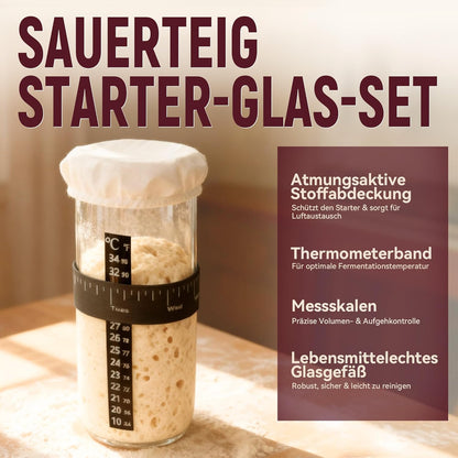 Brotbackset mit Gärkorb und Sauerteig Starterset