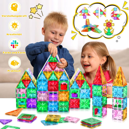 Magnetisches Bausteine-Set (42 Teile), Blue