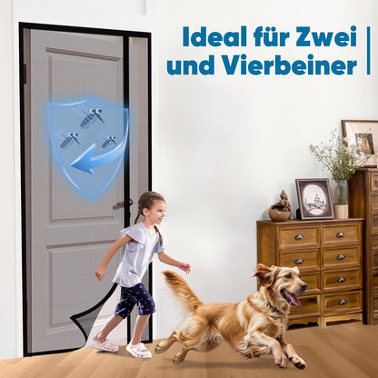 Fliegengitter ohne Bohren, 90x220 cm, 90x220cm Schwarz