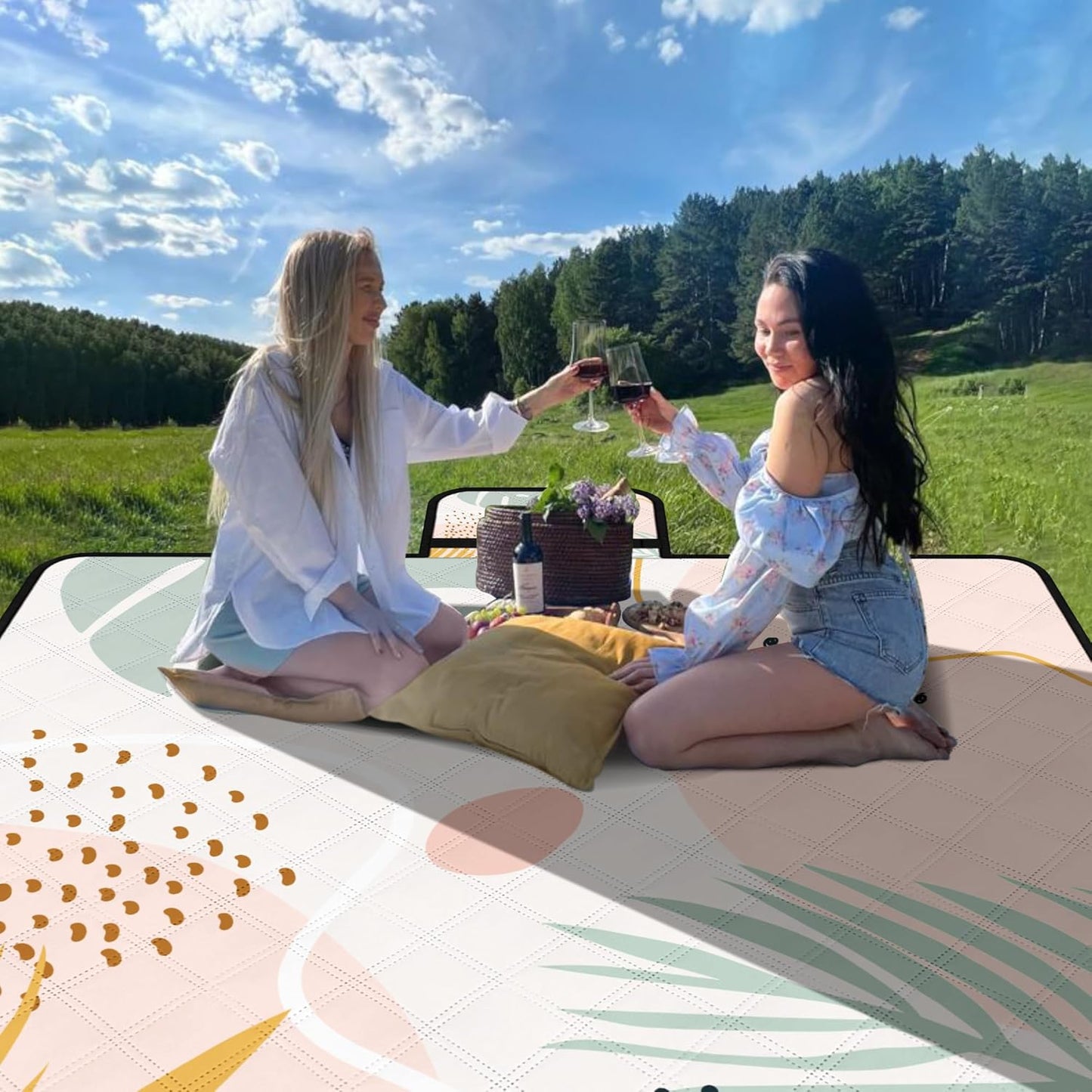 Wasserdichte Picknickdecke, Berry 200 x 200 cm 1