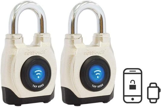 2-teiliges smart Vorhängeschloss-Set, Bluetooth + NFC, 2 Stück