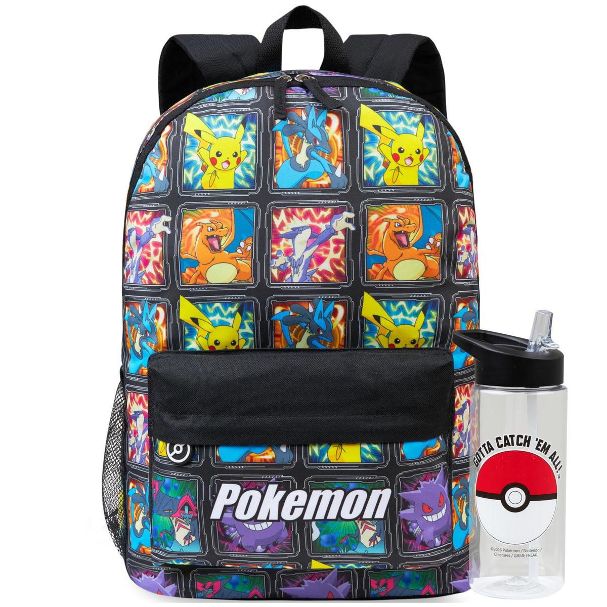 Pokemon Kinderrucksack-Set mit Trinkflasche, Multi Pokemon