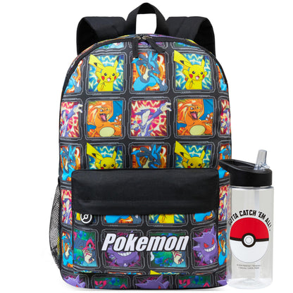 Pokemon Kinderrucksack-Set mit Trinkflasche, Multi Pokemon